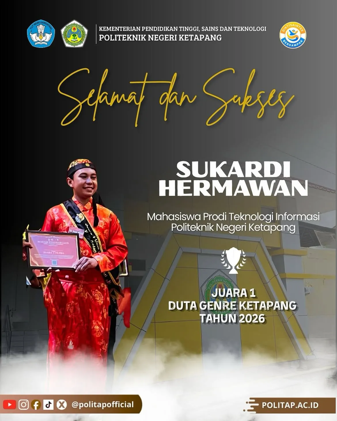 Mahasiswa POLITAP Terpilih sebagai Duta GenRe Terbaik Kabupaten Ketapang Tahun 2026